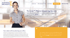 Desktop Screenshot of answeringspecialists.com