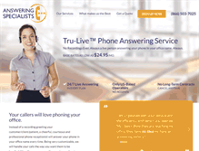 Tablet Screenshot of answeringspecialists.com